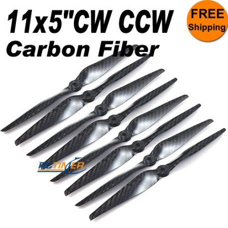 11x5" Carbon Fiber CW CCW Propellers - 4 Pairs