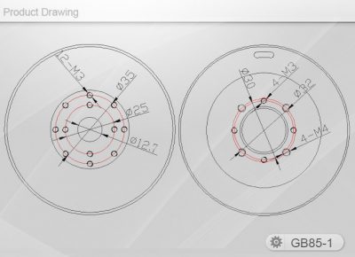 T-Motor GB85-1 Brushless Gimbal Motor Product Drawing