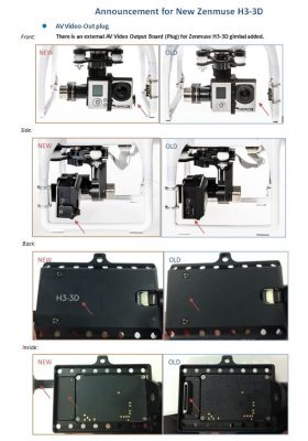  DJI Zenmuse H3-3D 3-Axis Gimbal System with GCU New Version 1.1 w/ Lightbridge Support
