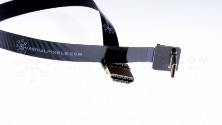 Black Ultra Thin Mini HDMI to Standard HDMI Flat Ribbon Cable - 11" 30CM - V2