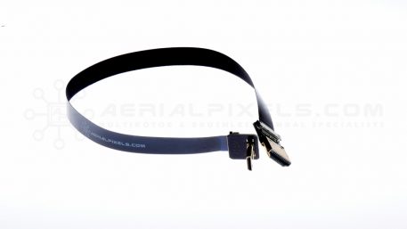 Black Ultra Thin Mini HDMI to Standard HDMI Flat Ribbon Cable - 11" 30CM - V2