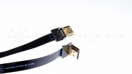 Black Ultra Thin HDMI Right Angle to HDMI Flat Ribbon Cable - 11" 30CM - V2