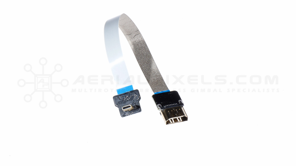 Hyper Thin HDMI Micro to HDMI Mini Female Flat Ribbon Cable 4" - Aerialpixels