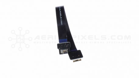 Black Ultra Thin Micro HDMI Right Angle to HDMI Mini Female Flat Ribbon Cable - 5.9" 15CM - V2