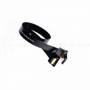 Ultra Thin HDMI Cable Standard Right Angle to HDMI Mini Right Angle Flat Ribbon Cable - 40CM (15.7")