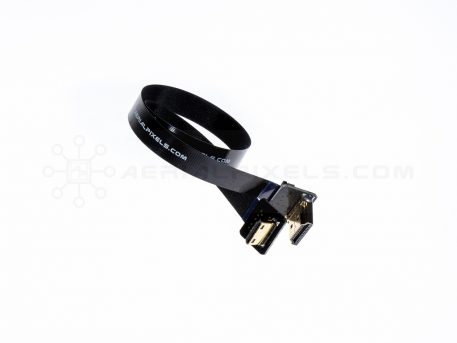 Ultra Thin HDMI Cable Standard Right Angle to HDMI Mini Right Angle Flat Ribbon Cable - 40CM (15.7")