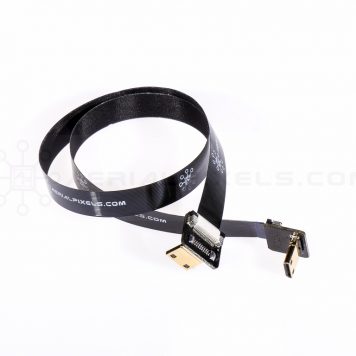 Ultra Thin HDMI Cable Mini Right Angle to HDMI Mini Right Angle Flat Ribbon Cable - 50CM (19.6")