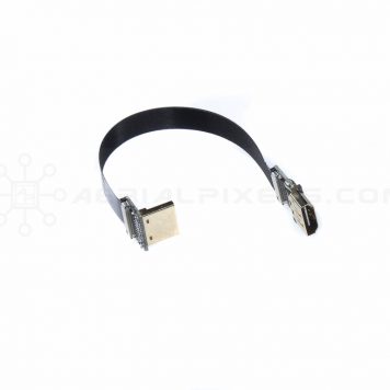 Ultra Thin HDMI Cable - HDMI Female to HDMI Right Angle Flat Ribbon Cable - 15CM