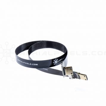 Ultra Thin HDMI Cable Mini Right Angle to HDMI Mini Straight Flat Ribbon Cable - 40CM (15.7")