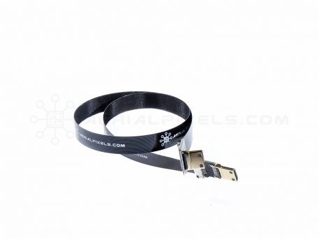 Ultra Thin HDMI Cable Mini Right Angle to HDMI Mini Straight Flat Ribbon Cable - 40CM (15.7")