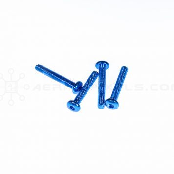 M3 x 20MM Aluminum Socket Button Head Metric Screws – Blue (4pcs)
