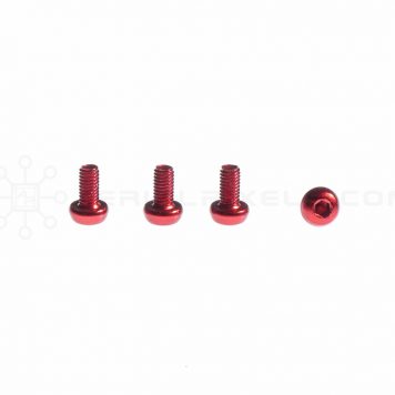 M3 x 6MM Aluminum Socket Button Head Metric Screws – Red (4pcs)