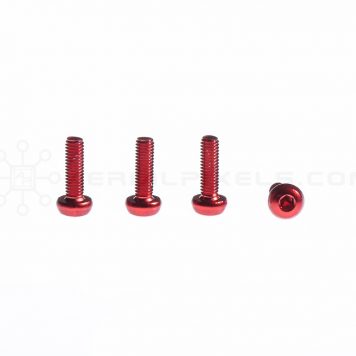 M3 x 10 MM Aluminum Socket Button Head Metric Screws – Red (4pcs)