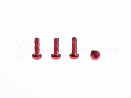 M3 x 10 MM Aluminum Socket Button Head Metric Screws – Red (4pcs)