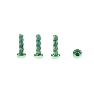 M3 x 16MM Aluminum Socket Button Head Metric Screws - Green (4pcs)