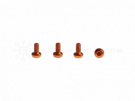 M3 x 6MM Aluminum Socket Button Head Metric Screws – Orange (4pcs)