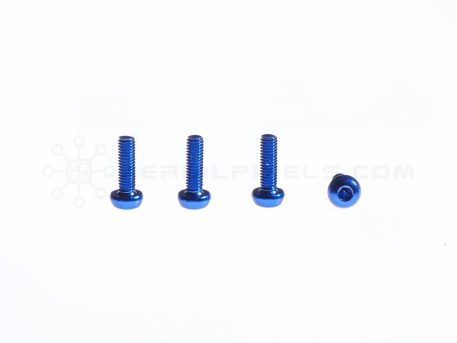 M3 x 10 MM Aluminum Socket Button Head Metric Screws – Blue (4pcs)