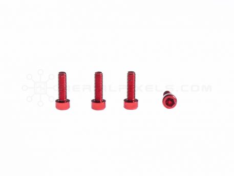 M3 x 10MM Aluminum Socket Cap Head Metric Screws - Red (4pcs)