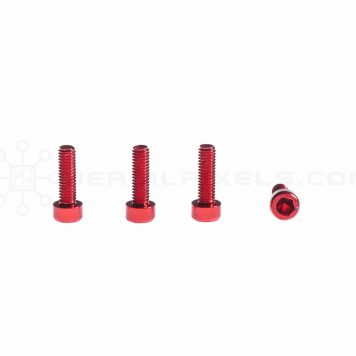 M3 x 12MM Aluminum Socket Cap Head Metric Screws - Red (4pcs)