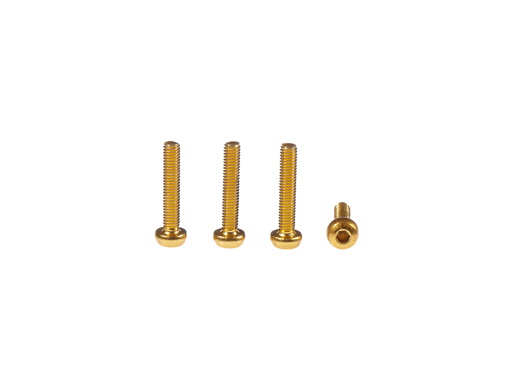 M3 x 16MM Aluminum Socket Button Head Metric Screws – Gold (4pcs