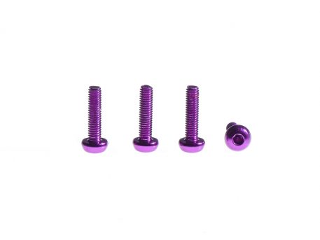 M3 x 16MM Aluminum Socket Button Head Metric Screws – Purple (4pcs)