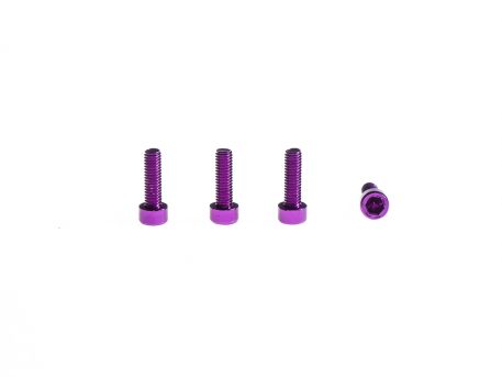 M3 x 8MM Aluminum Socket Cap Head Metric Screws - Purple (4pcs)