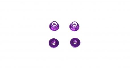 M3 Aluminum Flange Lock Nuts - Purple (4pcs)