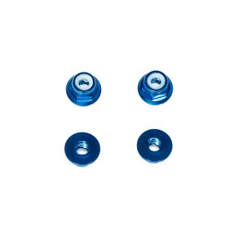 M3 Aluminum Flange Lock Nuts - Blue (4pcs)