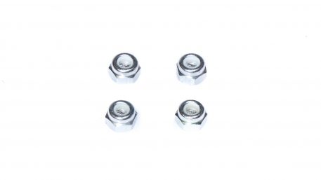 M3 Aluminum Lock Nut - Silver (4pcs)