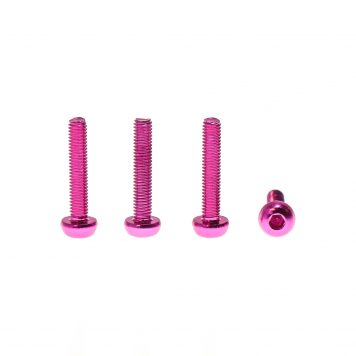 M3 x 16MM Aluminum Socket Button Head Metric Screws – Pink (4pcs)
