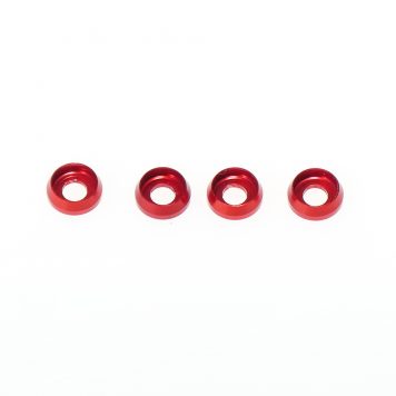 M3 x 7 x 2.5MM Countersink Washers for Cap Head Screws - Red (4pcs)