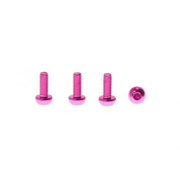 M3 x 8MM Aluminum Socket Button Head Metric Screws – Pink (4pcs)