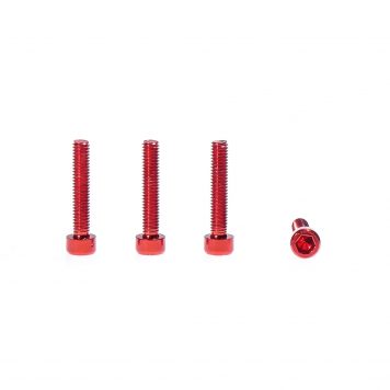 M3 x 16MM Aluminum Socket Cap Head Metric Screws – Red (4pcs)