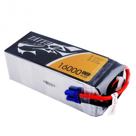 Tattu 16000mAh 22.2V 15/30C 6S1P Lipo Battery Pack with EC5